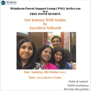 Brindavan Parent Support Group (PSG) Zoom Session