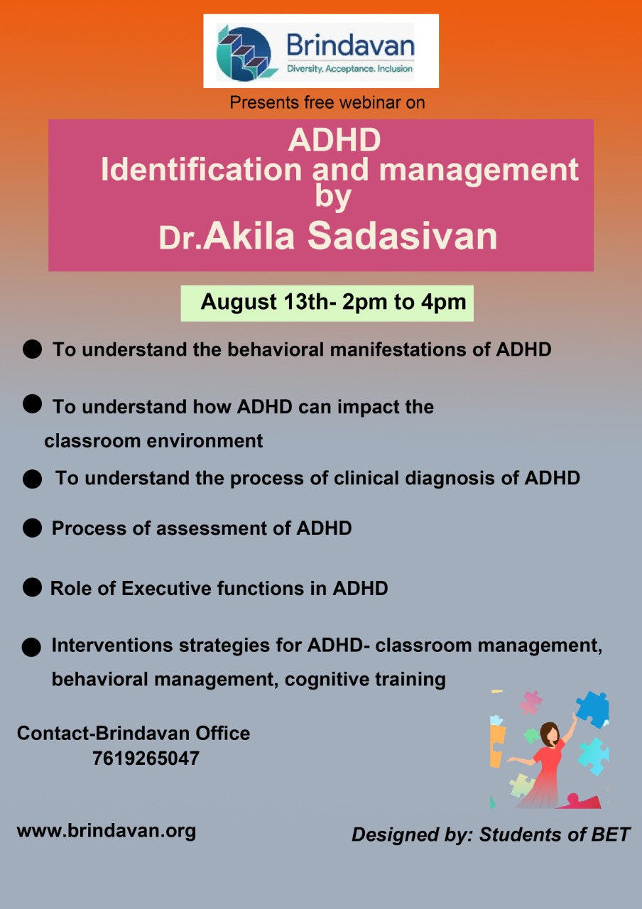 ADHD Identification and Management- Dr Akila Sadasivan